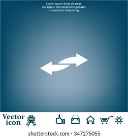 The left and right arrows icon. Arrows symbol.