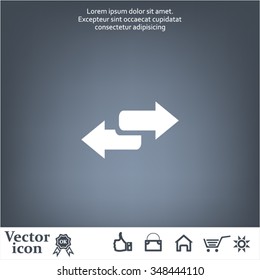 The left and right arrows icon. Arrows symbol.
