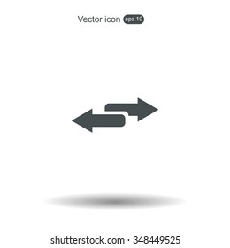 The left and right arrows icon. Arrows symbol.