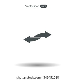 The left and right arrows icon. Arrows symbol.