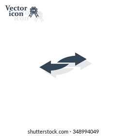 The left and right arrows icon. Arrows symbol.