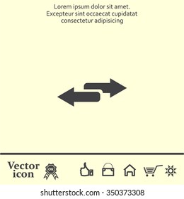 The left and right arrows icon. Arrows symbol.