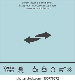 The left and right arrows icon. Arrows symbol.