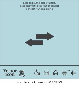 The left and right arrows icon. Arrows symbol.