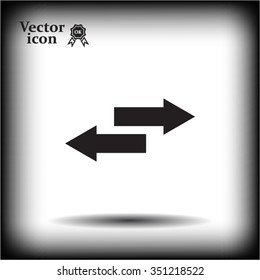 The left and right arrows icon. Arrows symbol.