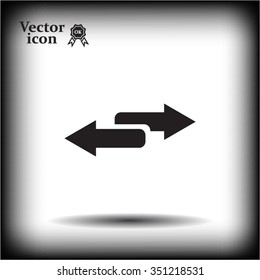 The left and right arrows icon. Arrows symbol.