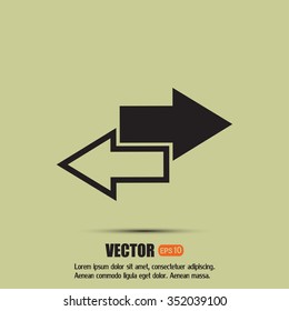 The left and right arrows icon. Arrows symbol. Vector illustrati