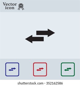 The left and right arrows icon. Arrows symbol.