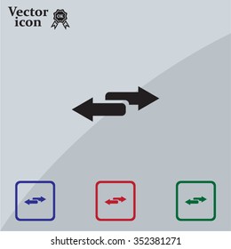 The left and right arrows icon. Arrows symbol.