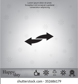 The left and right arrows icon. Arrows symbol.