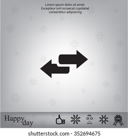 The left and right arrows icon. Arrows symbol.