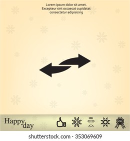 The left and right arrows icon. Arrows symbol.