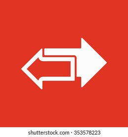 The left and right arrows icon. Arrows symbol. Flat Vector illustration