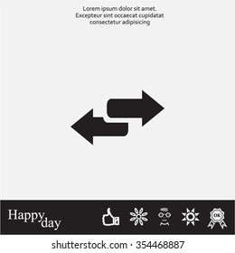 The left and right arrows icon. Arrows symbol.