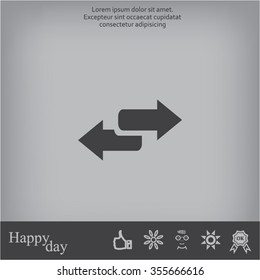 The left and right arrows icon. Arrows symbol.