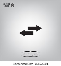 The left and right arrows icon. Arrows symbol.
