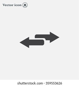 The left and right arrows icon. Arrows symbol.