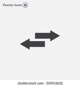 The left and right arrows icon. Arrows symbol.