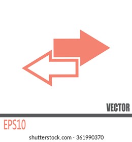 The left and right arrows icon. Arrows symbol. Vector illustration.