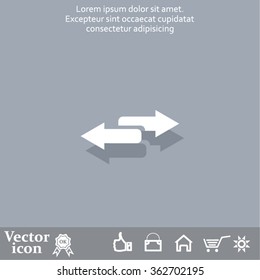 The left and right arrows icon. Arrows symbol.