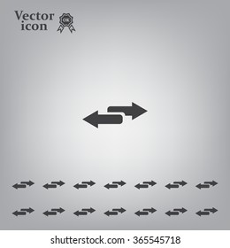 The left and right arrows icon. Arrows symbol.