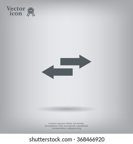 The left and right arrows icon. Arrows symbol.