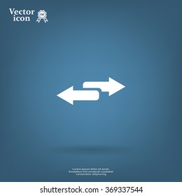 The left and right arrows icon. Arrows symbol.
