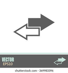 The left and right arrows icon. Arrows symbol. Vector illustrati