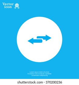 The left and right arrows icon. Arrows symbol.