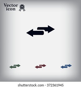 The left and right arrows icon. Arrows symbol.
