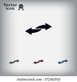The left and right arrows icon. Arrows symbol.
