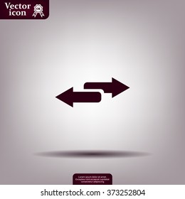 The left and right arrows icon. Arrows symbol.