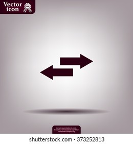 The left and right arrows icon. Arrows symbol.