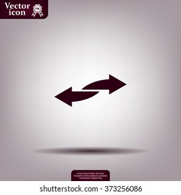 The left and right arrows icon. Arrows symbol.