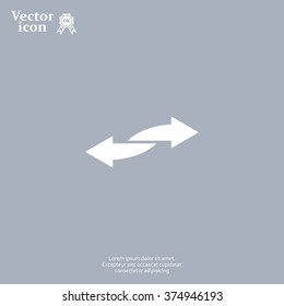 The left and right arrows icon. Arrows symbol.