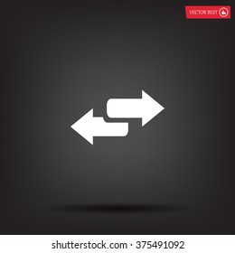 The left and right arrows icon. Arrows symbol.