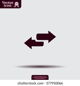 The left and right arrows icon. Arrows symbol.