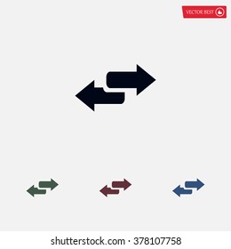 The left and right arrows icon. Arrows symbol.