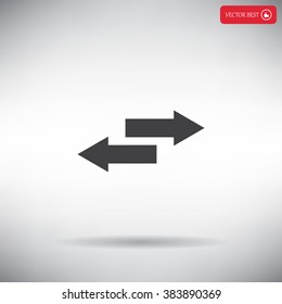The left and right arrows icon. Arrows symbol.