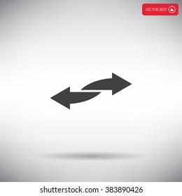 The left and right arrows icon. Arrows symbol.