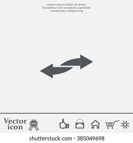 The left and right arrows icon. Arrows symbol.