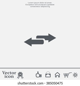 The left and right arrows icon. Arrows symbol.