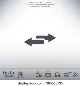 The left and right arrows icon. Arrows symbol.