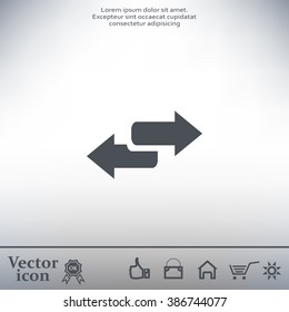 The left and right arrows icon. Arrows symbol.