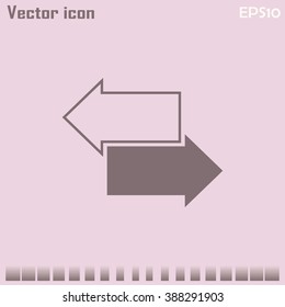 The left and right arrows icon. Arrows symbol. Vector illustrati