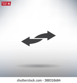 The left and right arrows icon. Arrows symbol.