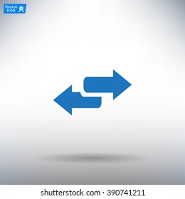 The left and right arrows icon. Arrows symbol.