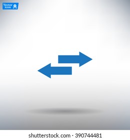 The left and right arrows icon. Arrows symbol.