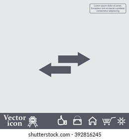 The left and right arrows icon. Arrows symbol.
