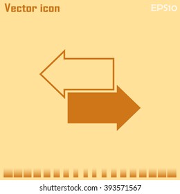 The left and right arrows icon. Arrows symbol. Vector illustrati